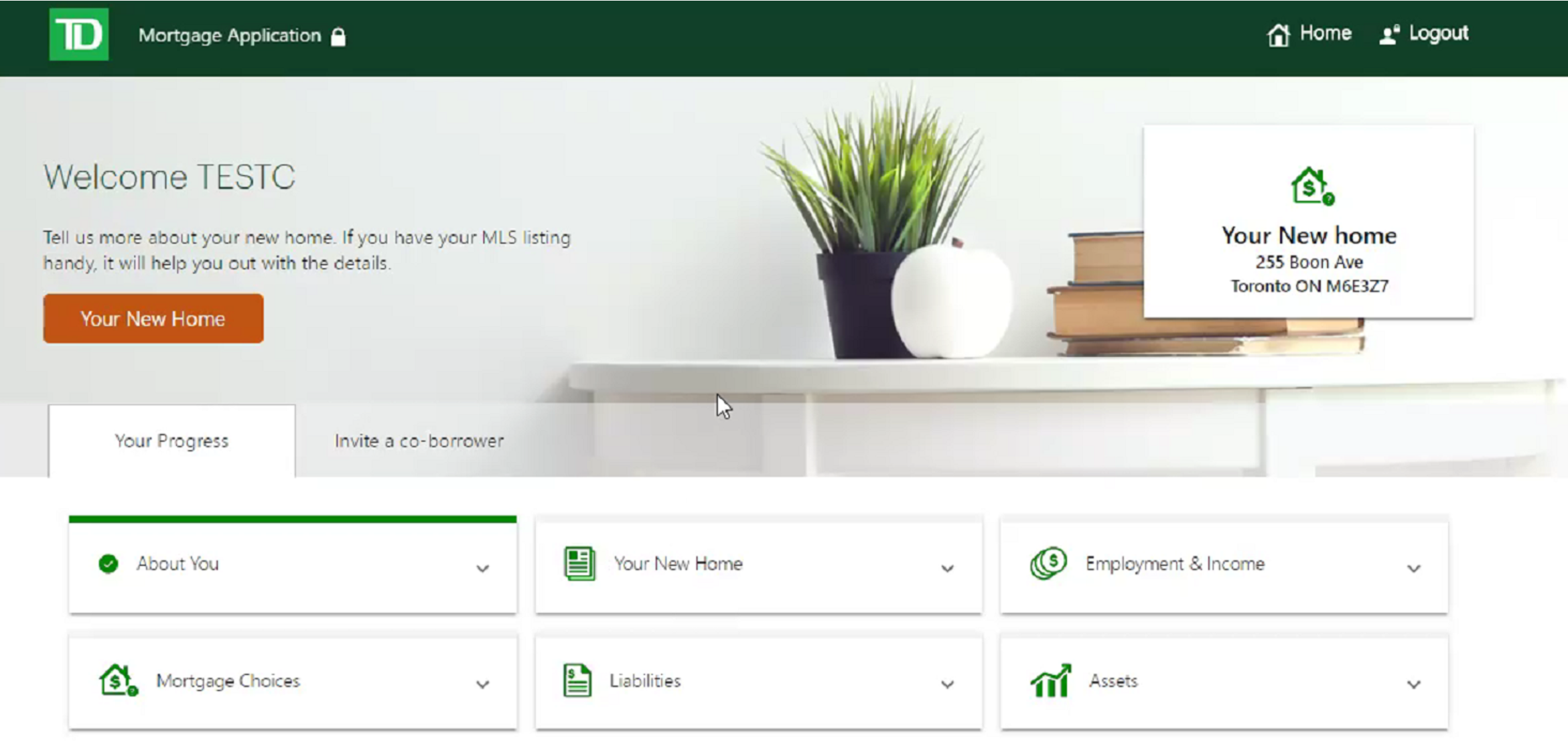 TD bank digital mortgage platform