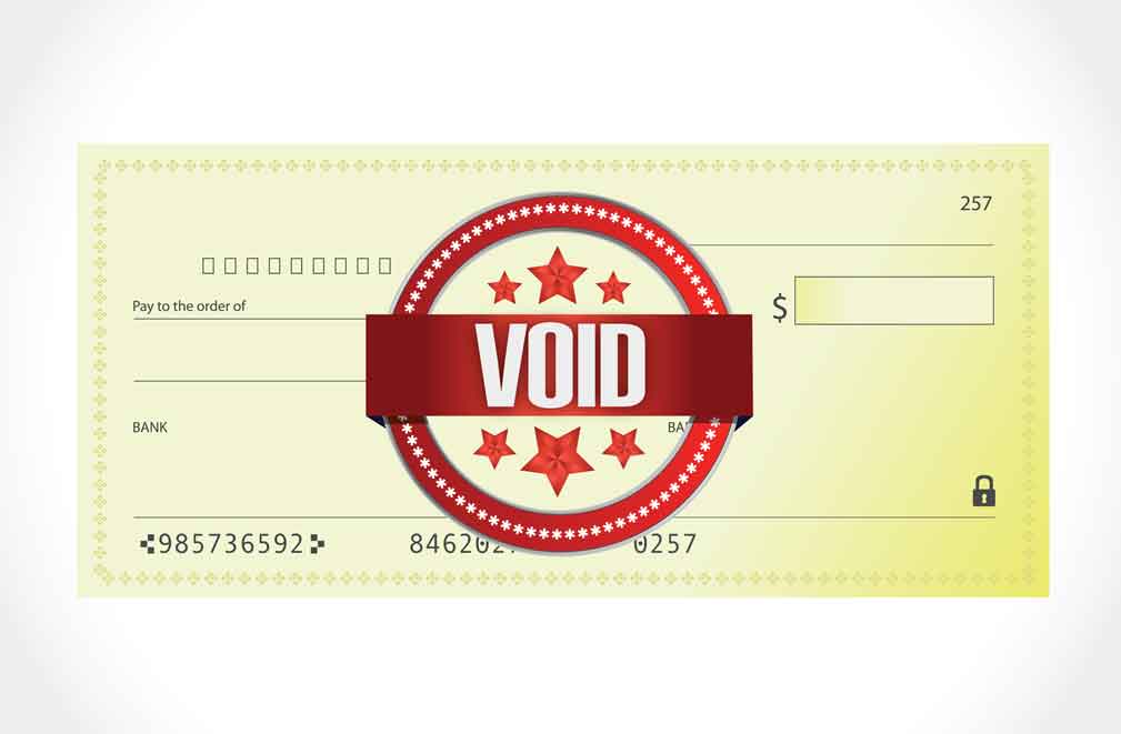 Void cheque for mortgage payments